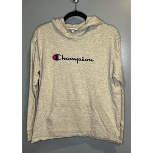 Champion Long Sleeve Hooded Shirt in Gray - Women’s - Size Medium